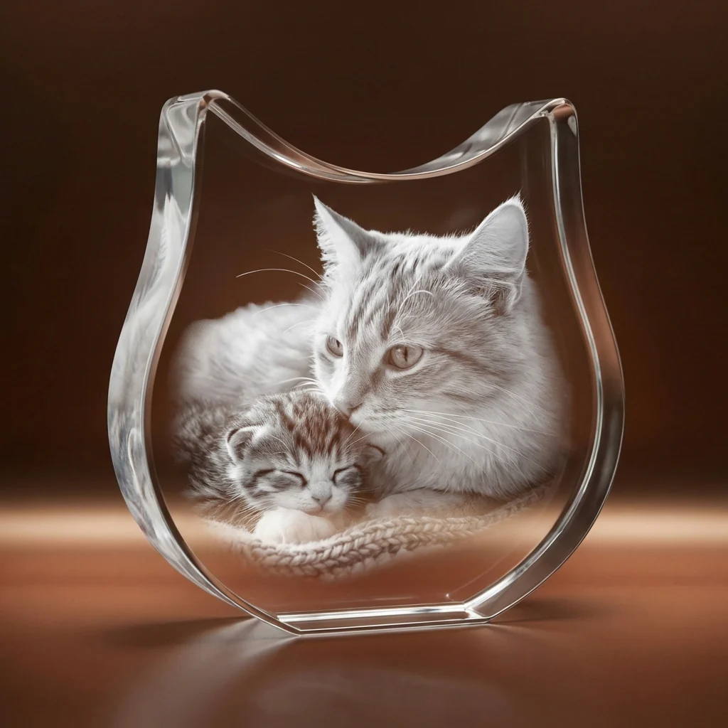 Kattekrystal med 3D-gravering – mit smukkeste minde om min kat